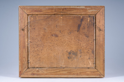 Guillaume Montobio (1883-1962, dans le style de): Vue sur La Lys, huile sur board