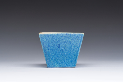 A Chinese robin's egg glazed tapering square cup, 18th C.