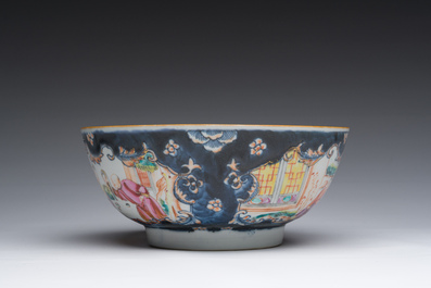 A Chinese famille rose 'Mandarin' bowl, Qianlong
