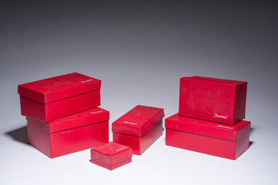 A French six-piece Baccarat crystal nativity set consisting of Mary, Joseph, Jesus and the three kings, 20th C.