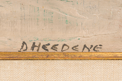 Georges Dheedene (1909-1973): Beach view, oil on panel and De Kat (20th C.): Summer fun, oil on canvas