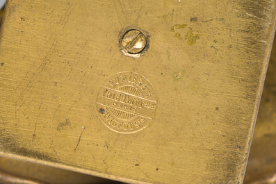 Alexandre Falgui&egrave;re (1831-1900): Buste de Diane, bronze dor&eacute; sur socle en marbre, marque de fonderie 'Thiebaut Fr&egrave;res Paris'