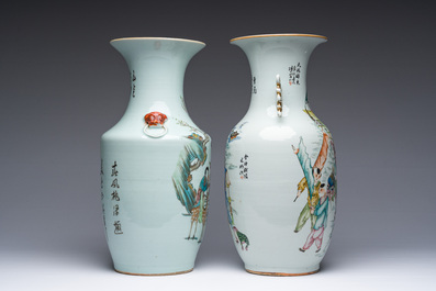 Deux vases en porcelaine de Chine famille rose, 19&egrave;me/20&egrave;me si&egrave;cle