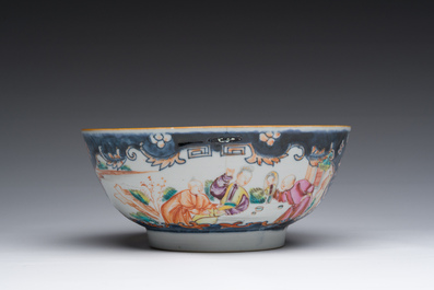 A Chinese famille rose 'Mandarin' bowl, Qianlong
