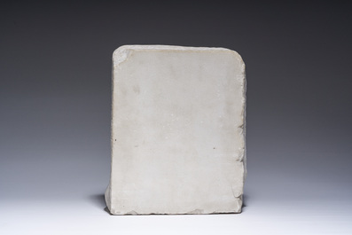 P. Simoens (19&egrave;me/20&egrave;me si&egrave;cle), suiveur de Francesco di Simone Ferrucci (1437-1493): Portrait de Barbara Manfredi en relief, marbre blanc de Carrare