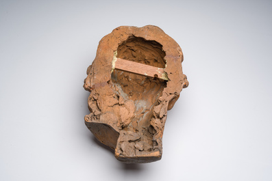 Jan Pieter van Baurscheit II (1699-1768): T&ecirc;te d'un jeune d'apr&egrave;s Fran&ccedil;ois Duquesnoy (1597-1643), terre cuite &agrave; patine, monogramm&eacute;