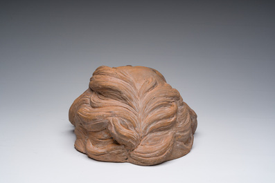 Jan Pieter van Baurscheit II (1699-1768): T&ecirc;te d'un jeune d'apr&egrave;s Fran&ccedil;ois Duquesnoy (1597-1643), terre cuite &agrave; patine, monogramm&eacute;