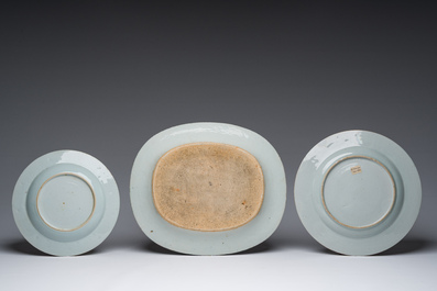 A varied collection of Chinese blue, white and famille rose porcelain, Yongzheng and later