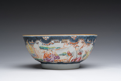 A Chinese famille rose 'Mandarin' bowl, Qianlong