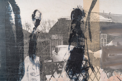 Nina Stoupina (1955): 'Gedeeltelijk verduistering', gemengde techniek op doek, gedateerd 2009