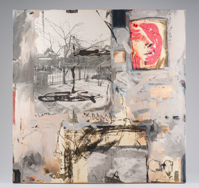 Nina Stoupina (1955): 'Begin van einde van het winter', gemengde techniek op doek, gedateerd 2009