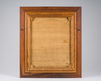 Belgian school: View from the window, oil on canvas, 20th C.