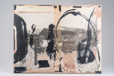 Nina Stoupina (1955): 'Gedeeltelijk verduistering', gemengde techniek op doek, gedateerd 2009