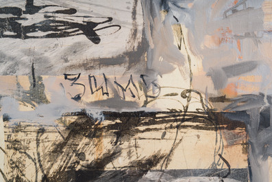 Nina Stoupina (1955): 'Begin van einde van het winter', gemengde techniek op doek, gedateerd 2009