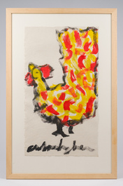 Anton Heyboer (1924-2005): Chicken, acrylic on paper