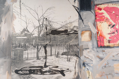 Nina Stoupina (1955): 'Begin van einde van het winter', gemengde techniek op doek, gedateerd 2009