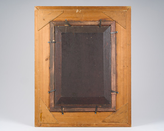 Edmond De Pratere (1826-1888): &Acirc;ne sur la plage, huile sur panneau