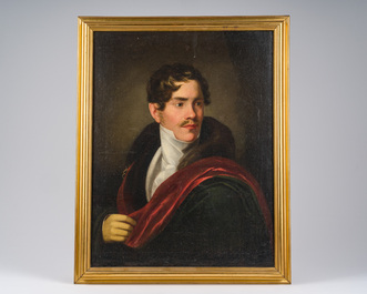 Bruges school, circle of Fran&ccedil;ois-Joseph Kinsoen (1770-1839): Portrait of a man, oil on canvas, first quarter 19th C.