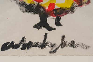 Anton Heyboer (1924-2005): Chicken, acrylic on paper