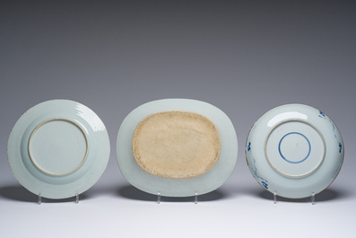 Een gevarieerde collectie Chinees blauw-wit porselein, Kangxi/Qianlong