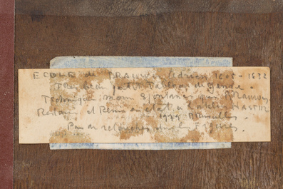 Ecole flamande, suiveur de David Teniers II (1610-1690): Le go&ucirc;t, huile sur panneau, fin du 18&egrave;me si&egrave;cle