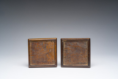 Een Chinese opengewerkte bronzen wierookbrander, een schotel met gegraveerd decor en drie vazen, 19de/20ste eeuw