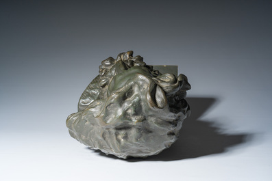 Fran&ccedil;ois Rude (1784-1855): T&ecirc;te de Gaulois, bronze &agrave; patine verte, 20&egrave;me si&egrave;cle