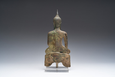 Bouddha en bronze, probablement Tha&iuml;lande, 15&egrave;me si&egrave;cle