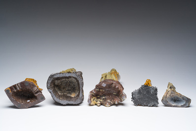 Collection vari&eacute;e de sculptures en pierre &agrave; savon, Chine, 19&egrave;me/20&egrave;me si&egrave;cle