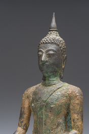 Bouddha en bronze, probablement Tha&iuml;lande, 15&egrave;me si&egrave;cle