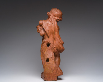 Figure d'un putto debout en terre cuite patin&eacute;e, Flandres, 18&egrave;me si&egrave;cle