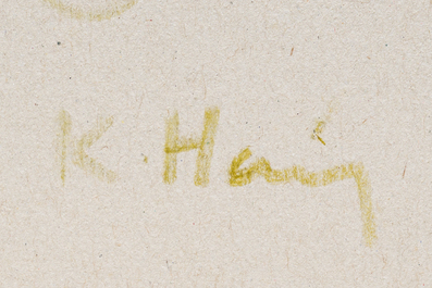 Keith Haring (1958-1990): Zonder titel, stift op karton, gedateerd (19)83