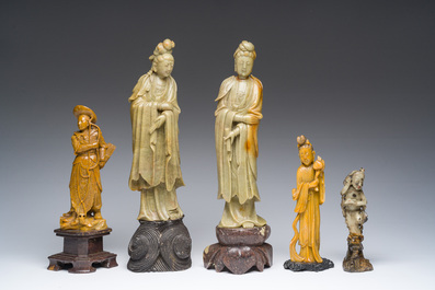 Collection vari&eacute;e de sculptures en pierre &agrave; savon, Chine, 19&egrave;me/20&egrave;me si&egrave;cle