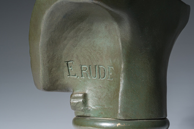 Fran&ccedil;ois Rude (1784-1855): T&ecirc;te de Gaulois, bronze &agrave; patine verte, 20&egrave;me si&egrave;cle