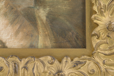 Jacques Dor&eacute; (1861-1929): A praying female saint, possibly Catherine of Siena, pastel on canvas, early 20th C.