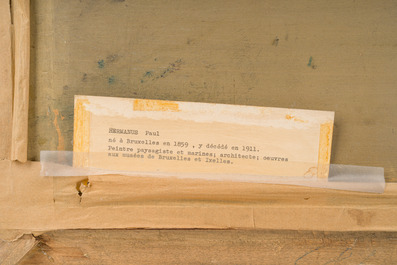 Paul Hermanus (1859-1911): Paysage fluvial, huile sur panneau