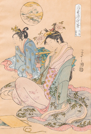 A varied collection of eight Japanese Ukiyo-e woodblock prints, Meiji, 19th/20th C.