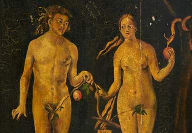 Europese school, navolger van Albrecht D&uuml;rer (1471-1528): Adam en Eva, olie op paneel, 19de/20ste eeuw