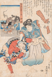 A varied collection of eight Japanese Ukiyo-e woodblock prints, Meiji, 19th/20th C.