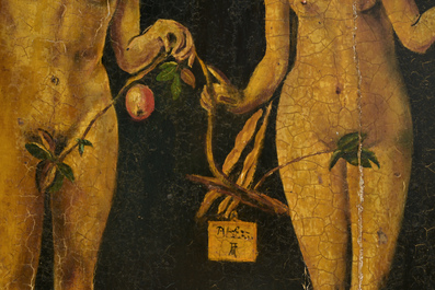 Europese school, navolger van Albrecht D&uuml;rer (1471-1528): Adam en Eva, olie op paneel, 19de/20ste eeuw
