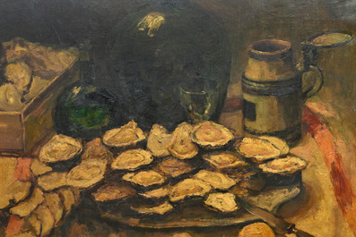 Alfred T. Bastien (1873-1955): Still life with oysters, oil on canvas, dated 1944