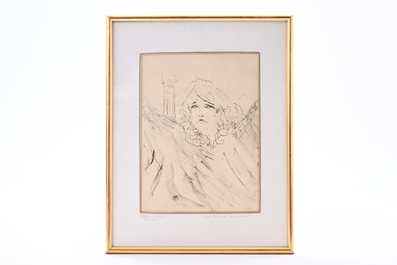 Henri de Toulouse-Lautrec (1864-1901): 'Sarah Bernhardt dans Cl&eacute;op&acirc;tre', lithografie, [1898]
