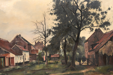 Charles Lebon (1906-1957): View of a farm yard, oil on canvas