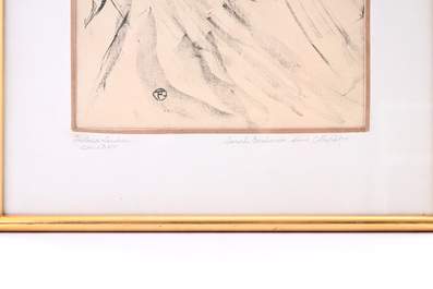 Henri de Toulouse-Lautrec (1864-1901): 'Sarah Bernhardt dans Cl&eacute;op&acirc;tre', lithografie, [1898]
