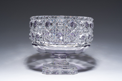 Coupe en cristal partiellement color&eacute;, Val Saint Lambert, &eacute;d. 39/100, Belgique, 20&egrave;me si&egrave;cle