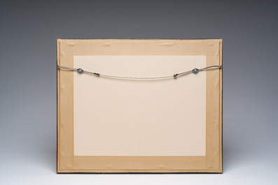 Deux gravures encadr&eacute;es repr&eacute;sentant des vues d'Anvers et une de la Grande Iconoclasme d'apr&egrave;s Jan Luyken, 19&egrave;me si&egrave;cle