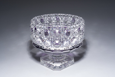 Coupe en cristal partiellement color&eacute;, Val Saint Lambert, &eacute;d. 39/100, Belgique, 20&egrave;me si&egrave;cle