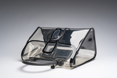 Sac &agrave; main Delvaux 'Brillant X-Ray' en PVC transparent avec d&eacute;tails en cuir noir, Belgique, 21&egrave;me si&egrave;cle