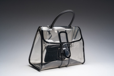 Sac &agrave; main Delvaux 'Brillant X-Ray' en PVC transparent avec d&eacute;tails en cuir noir, Belgique, 21&egrave;me si&egrave;cle