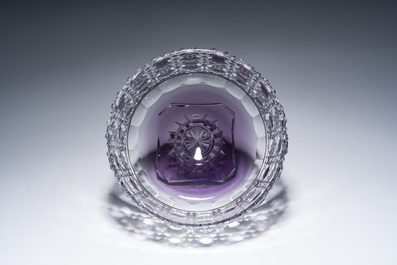 Coupe en cristal partiellement color&eacute;, Val Saint Lambert, &eacute;d. 39/100, Belgique, 20&egrave;me si&egrave;cle